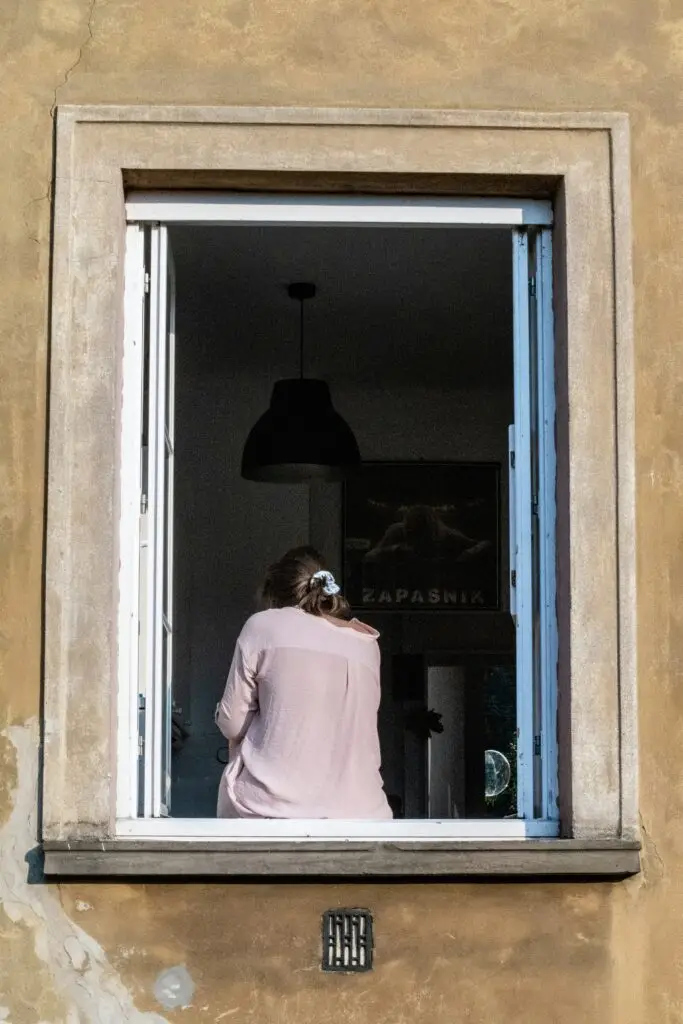 Distressed person on the phone in their house