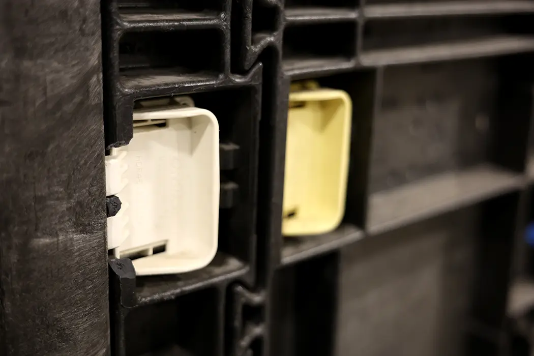 Locks on plastic storage vault