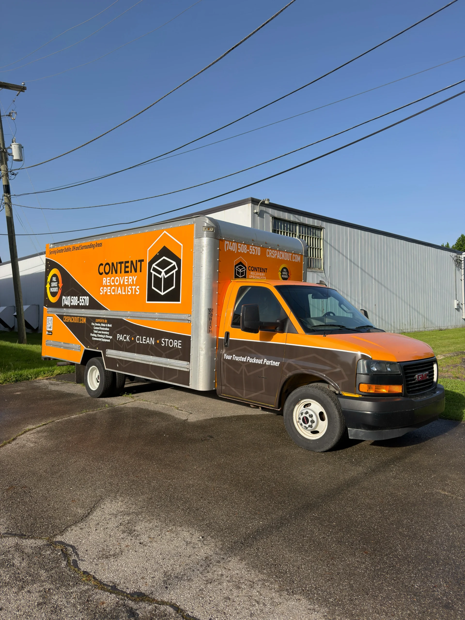 A CRS Truck outside Content Recovery Specialists of Dublin, OH