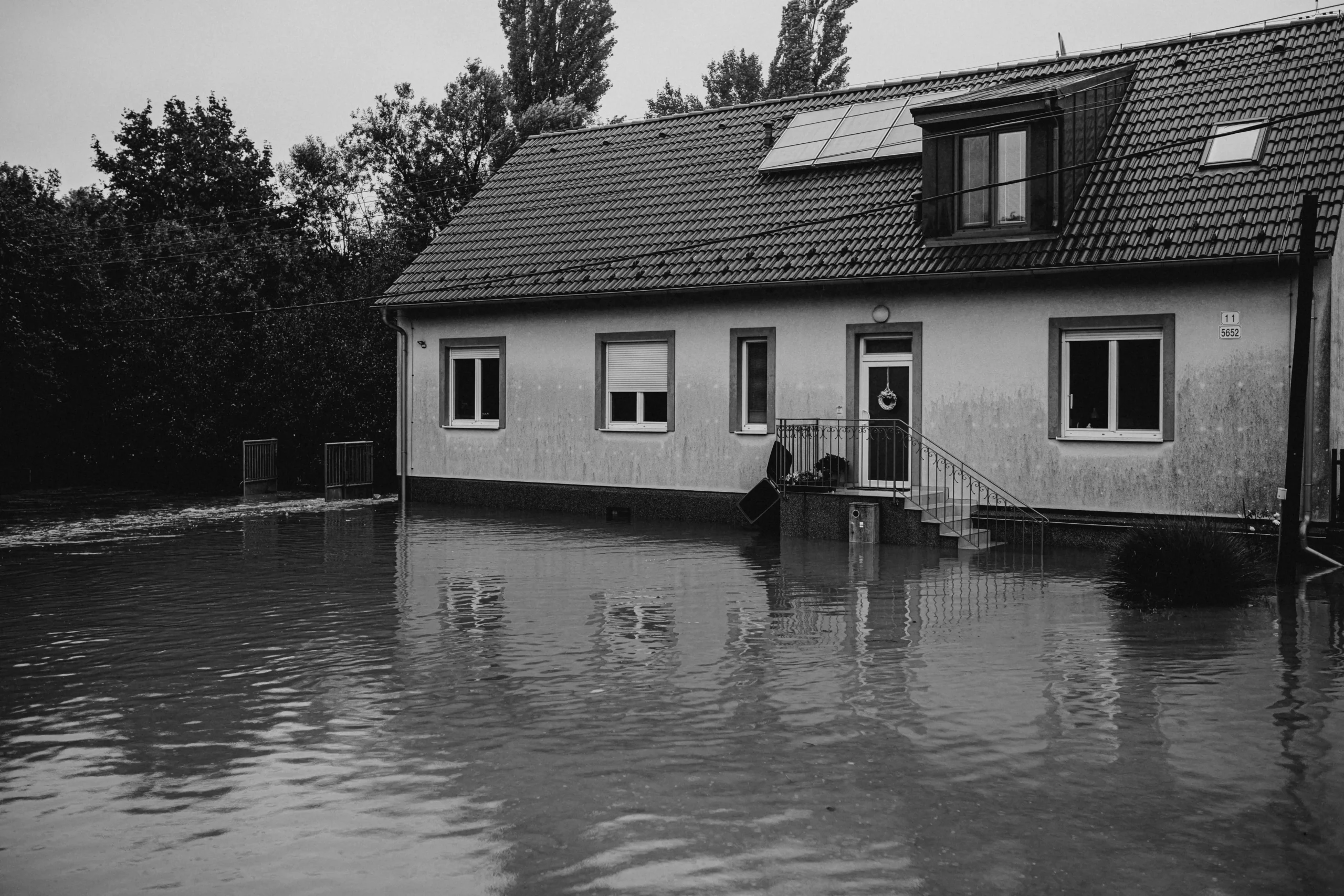 A flooded house with secondary damage