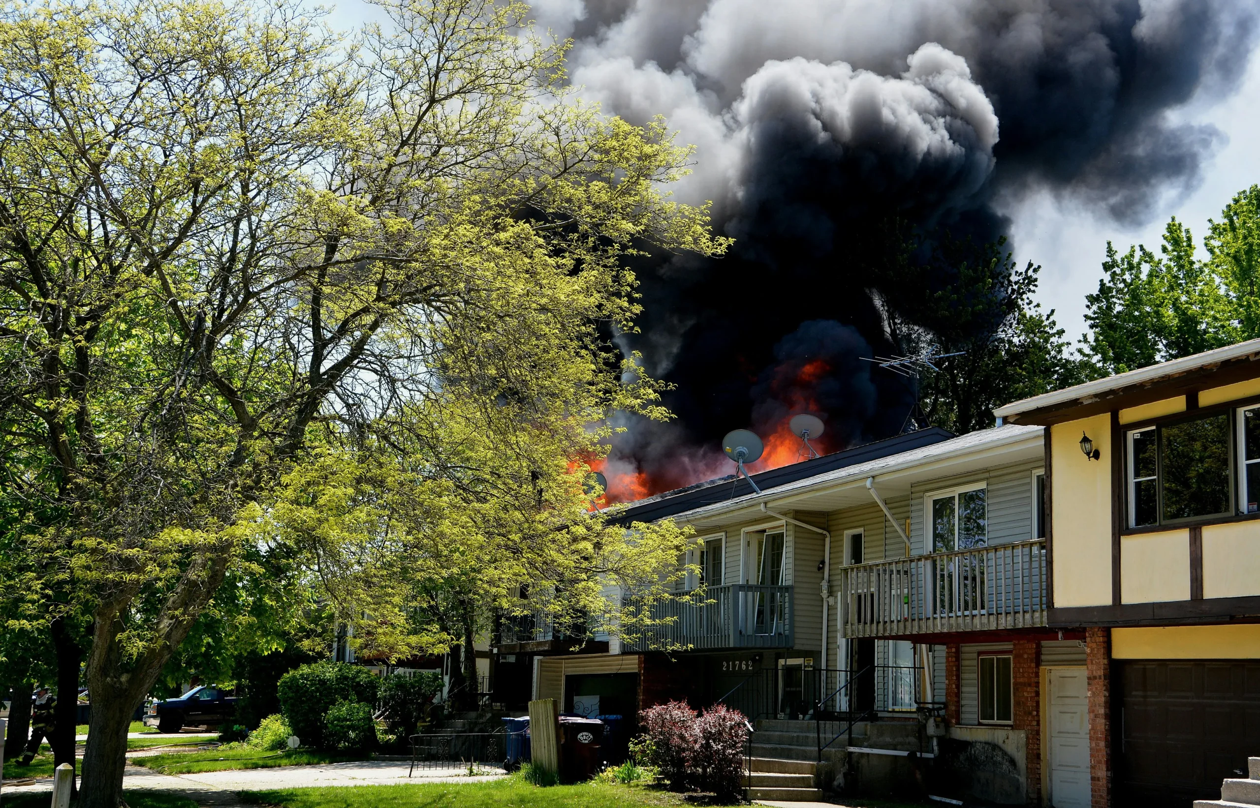 A house on fire
