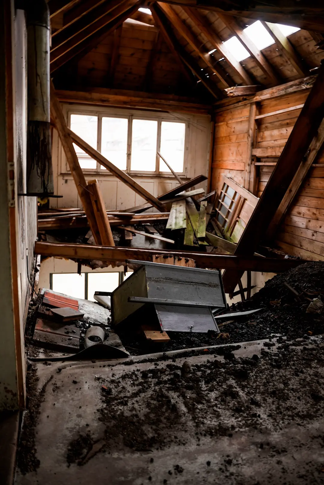 Fire damaged house