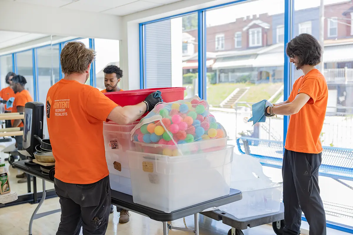 Content Recovery Specialists onsite cleaning contents