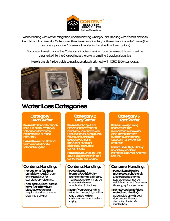Guide to Contents Handling During a Water Loss